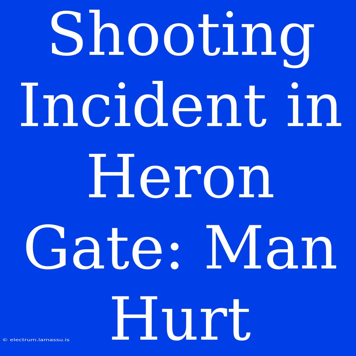 Shooting Incident In Heron Gate: Man Hurt