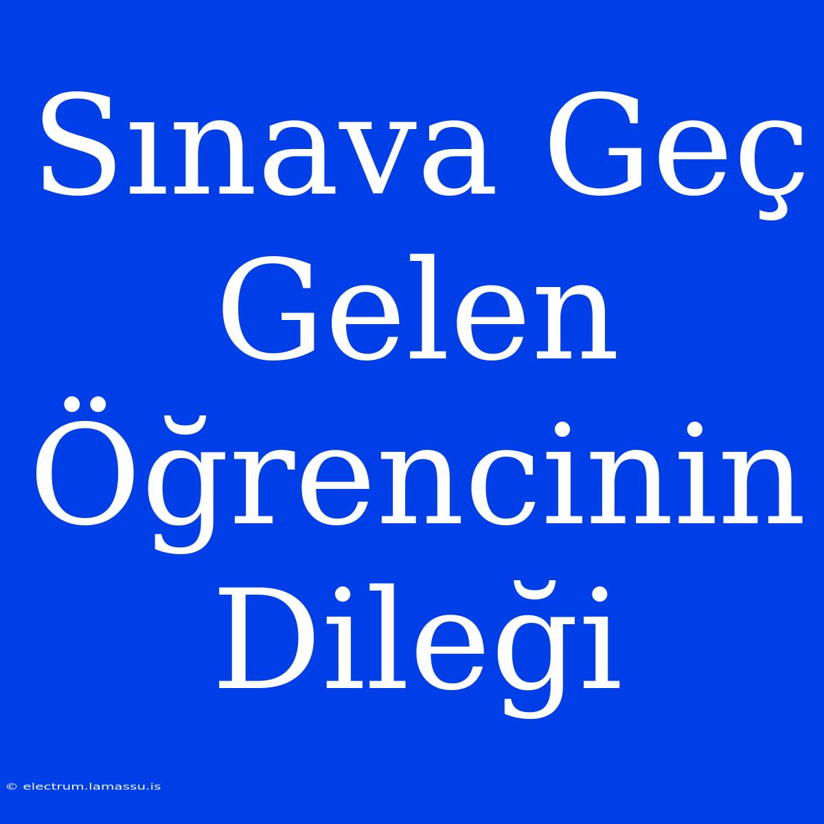 Sınava Geç Gelen Öğrencinin Dileği