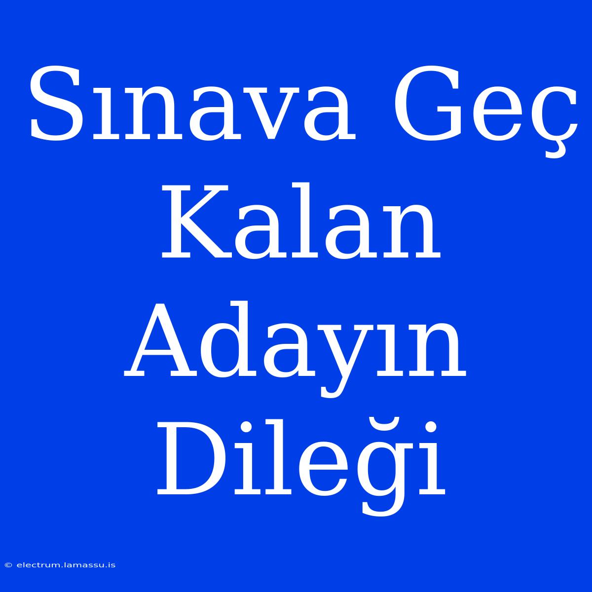 Sınava Geç Kalan Adayın Dileği