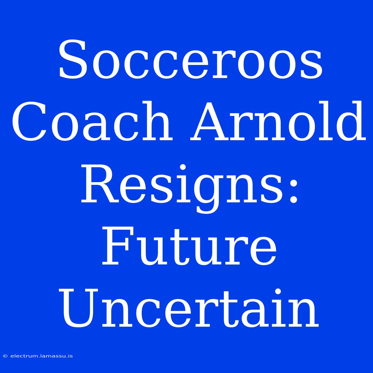 Socceroos Coach Arnold Resigns: Future Uncertain 