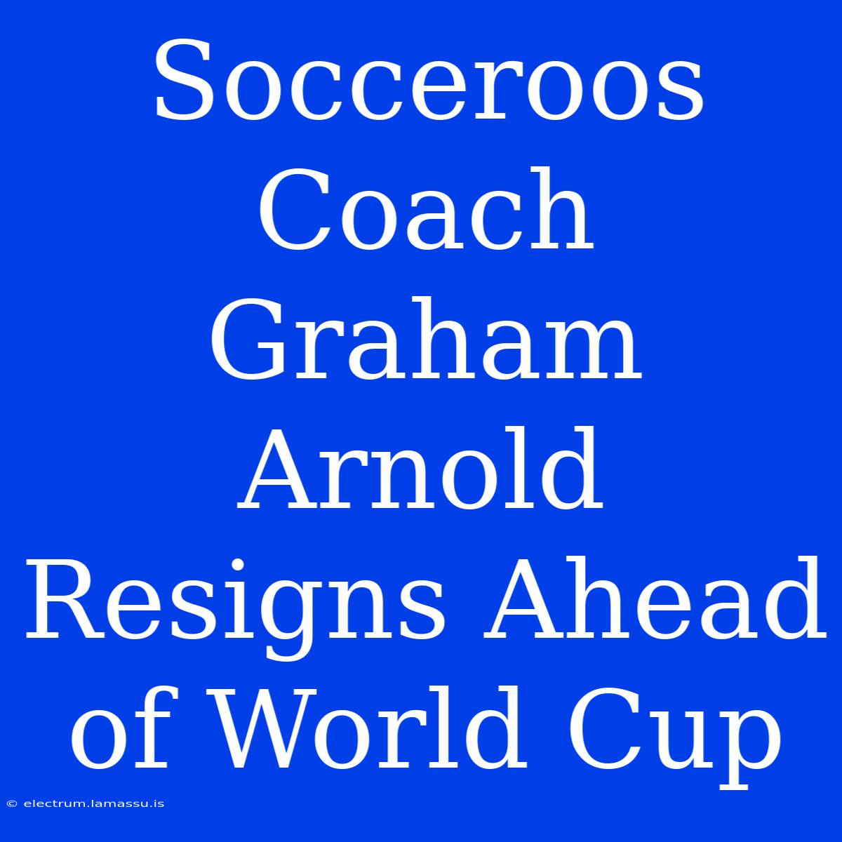 Socceroos Coach Graham Arnold Resigns Ahead Of World Cup