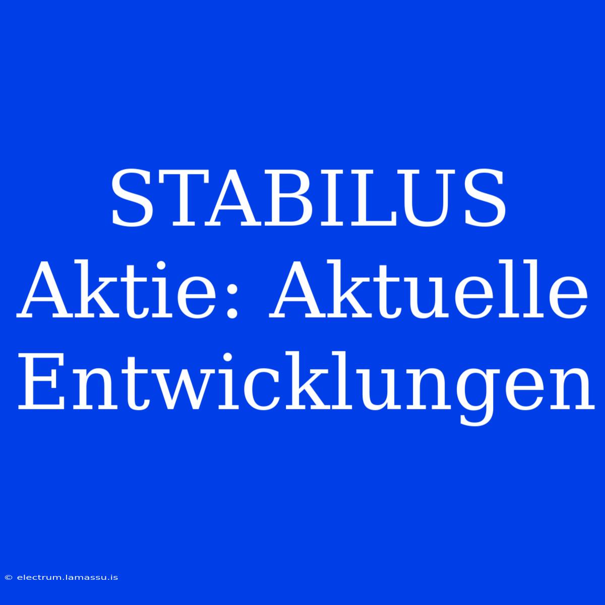 STABILUS Aktie: Aktuelle Entwicklungen