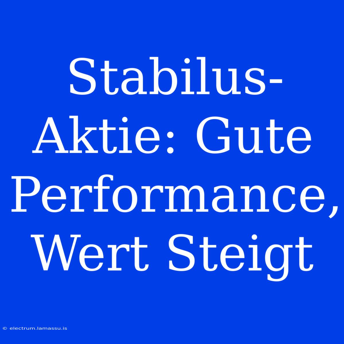 Stabilus-Aktie: Gute Performance, Wert Steigt