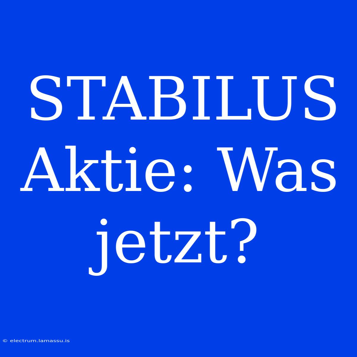 STABILUS Aktie: Was Jetzt?