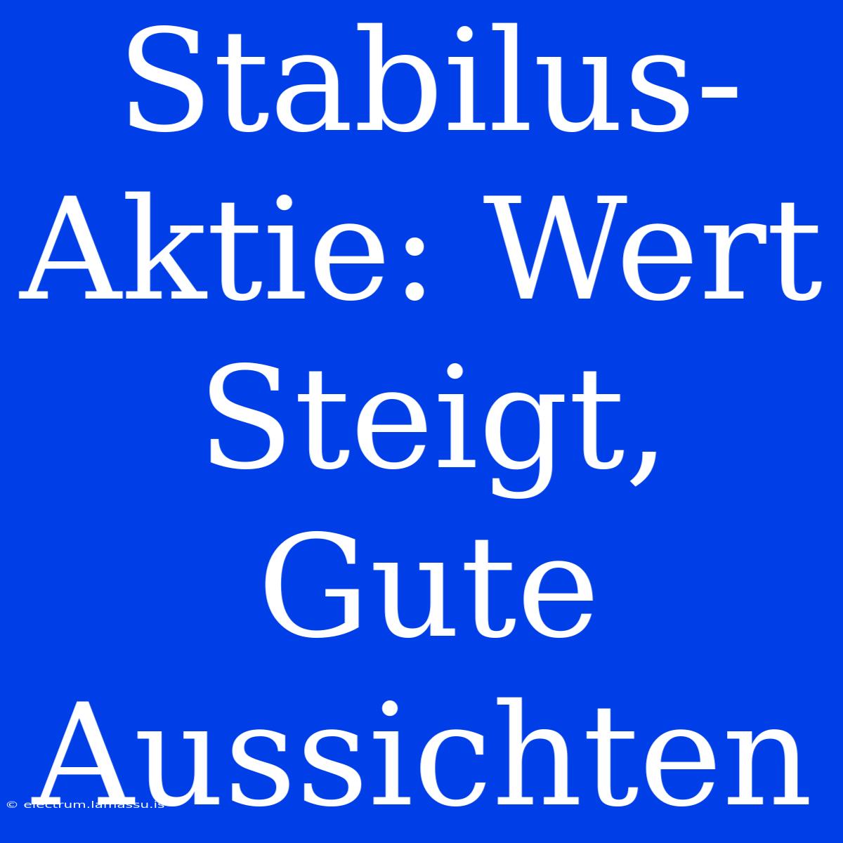 Stabilus-Aktie: Wert Steigt, Gute Aussichten