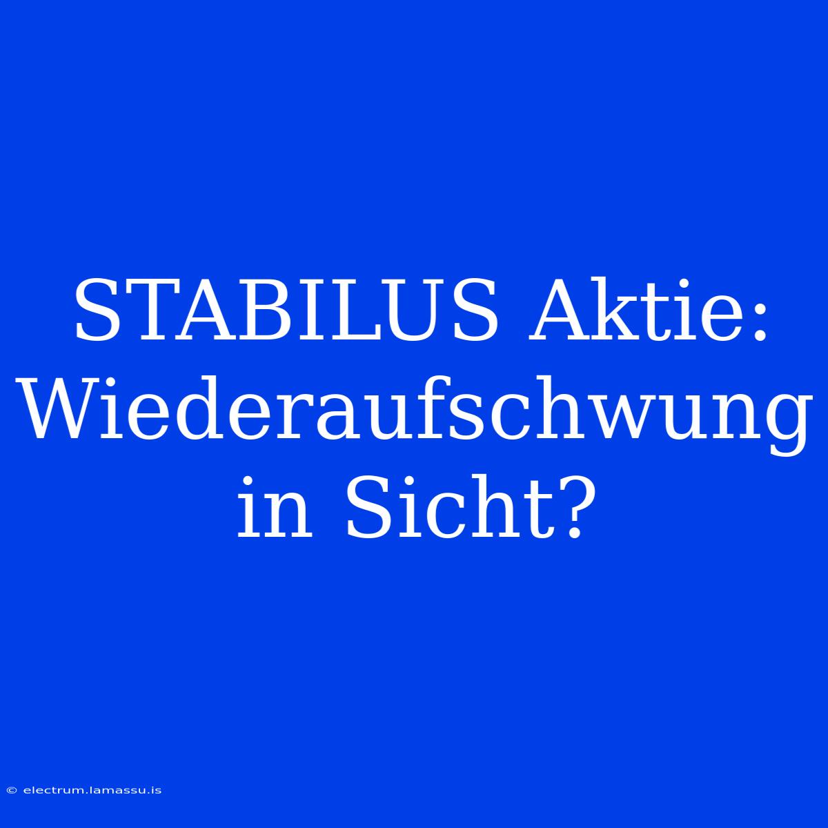 STABILUS Aktie: Wiederaufschwung In Sicht?