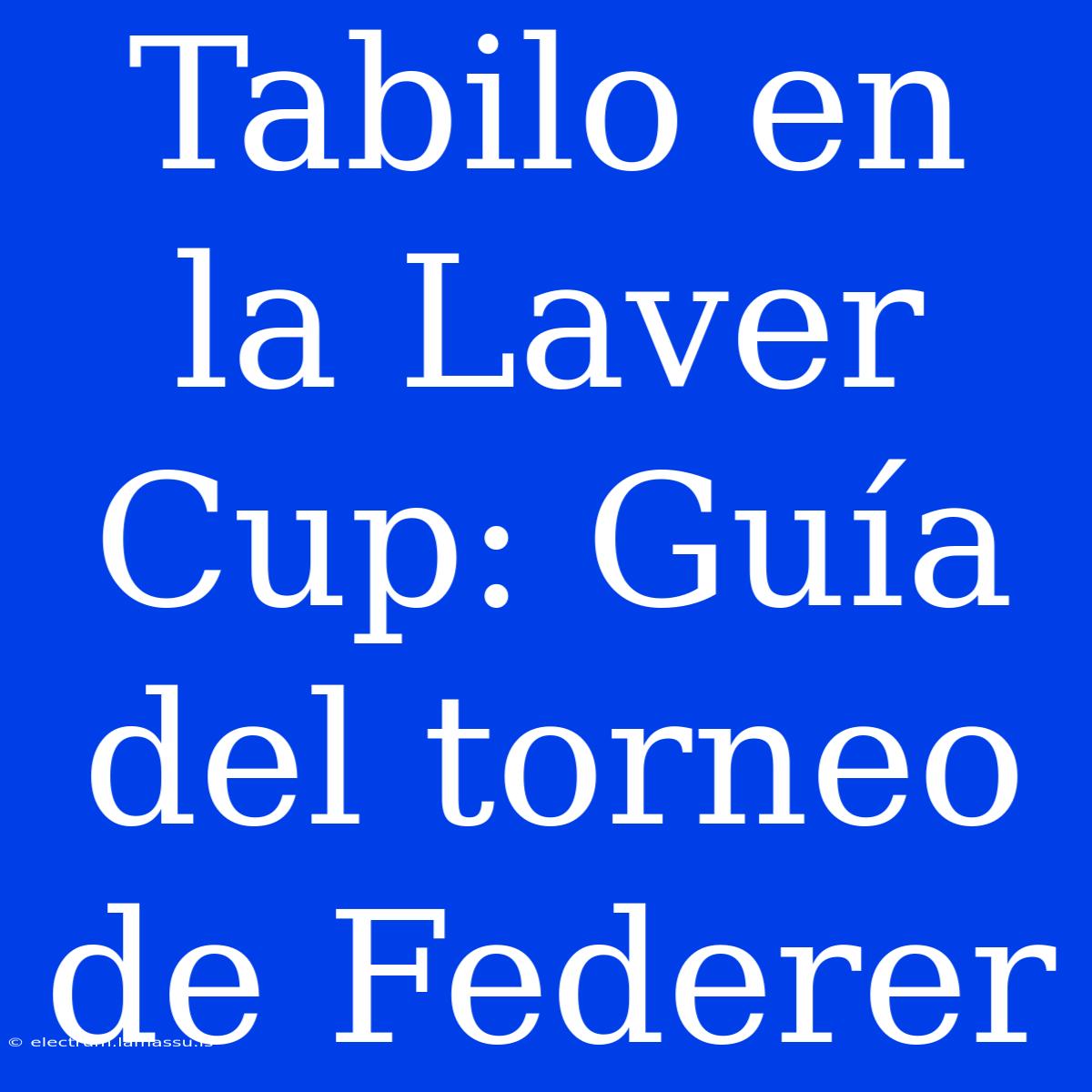 Tabilo En La Laver Cup: Guía Del Torneo De Federer