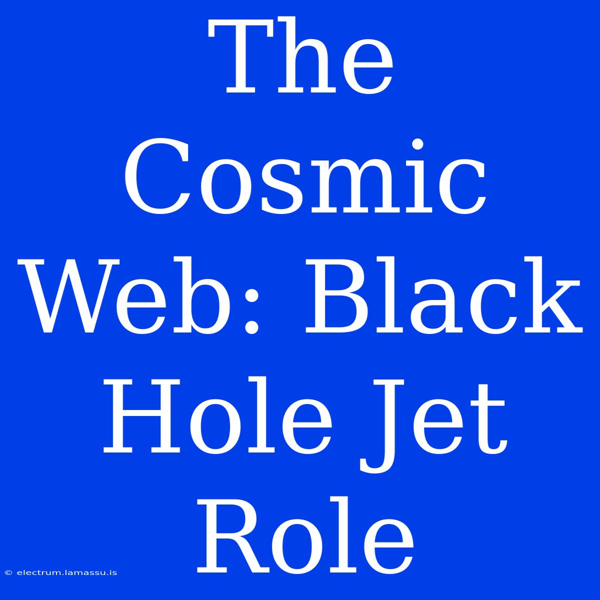 The Cosmic Web: Black Hole Jet Role