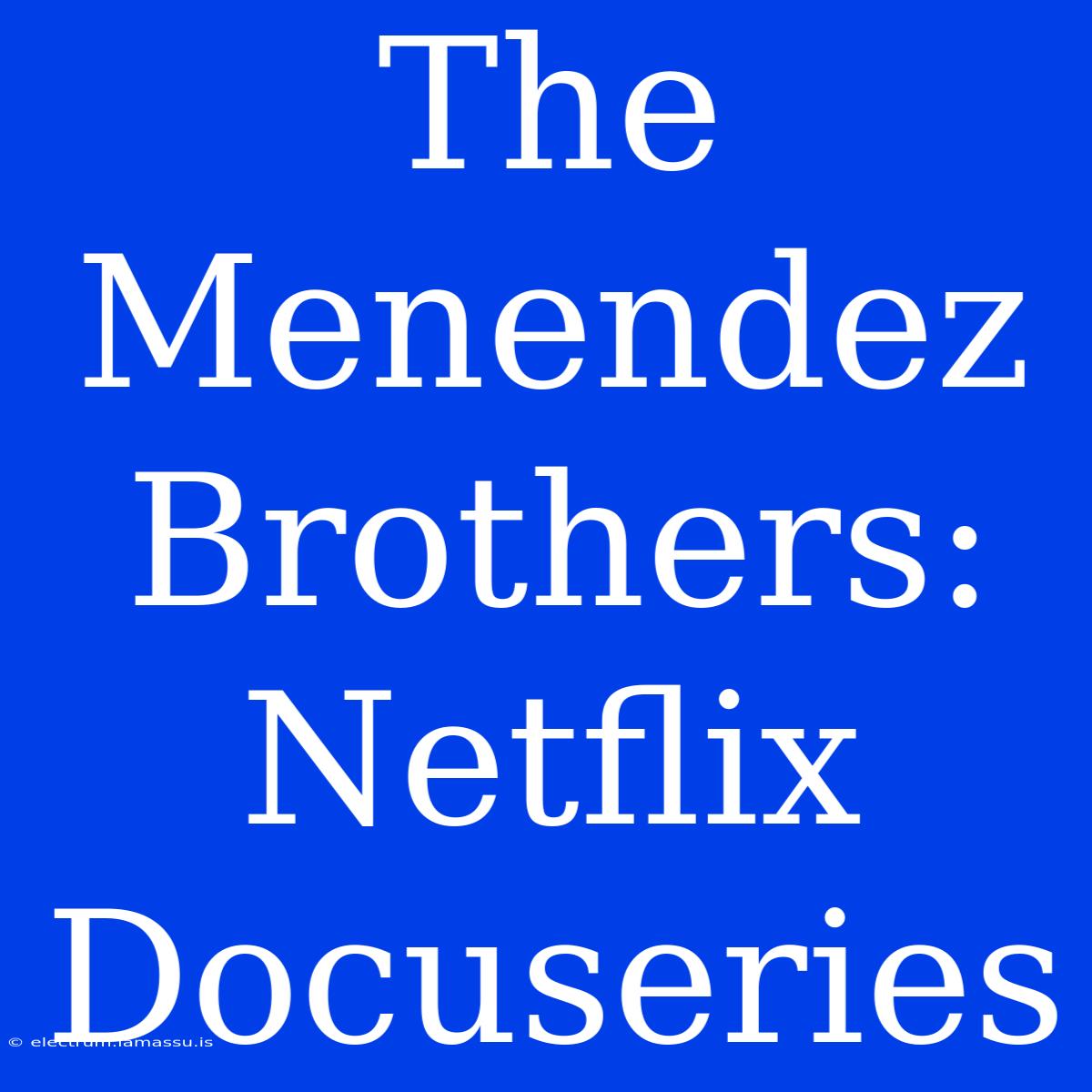 The Menendez Brothers:  Netflix Docuseries 