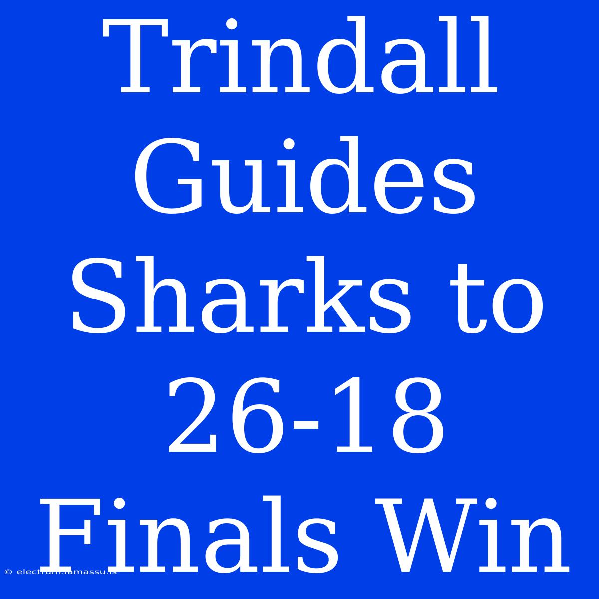 Trindall Guides Sharks To 26-18 Finals Win