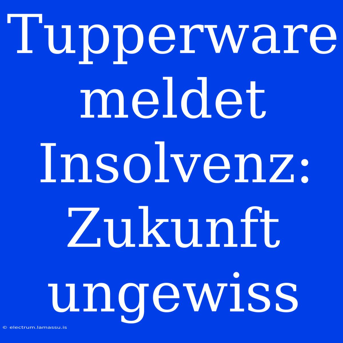 Tupperware Meldet Insolvenz: Zukunft Ungewiss