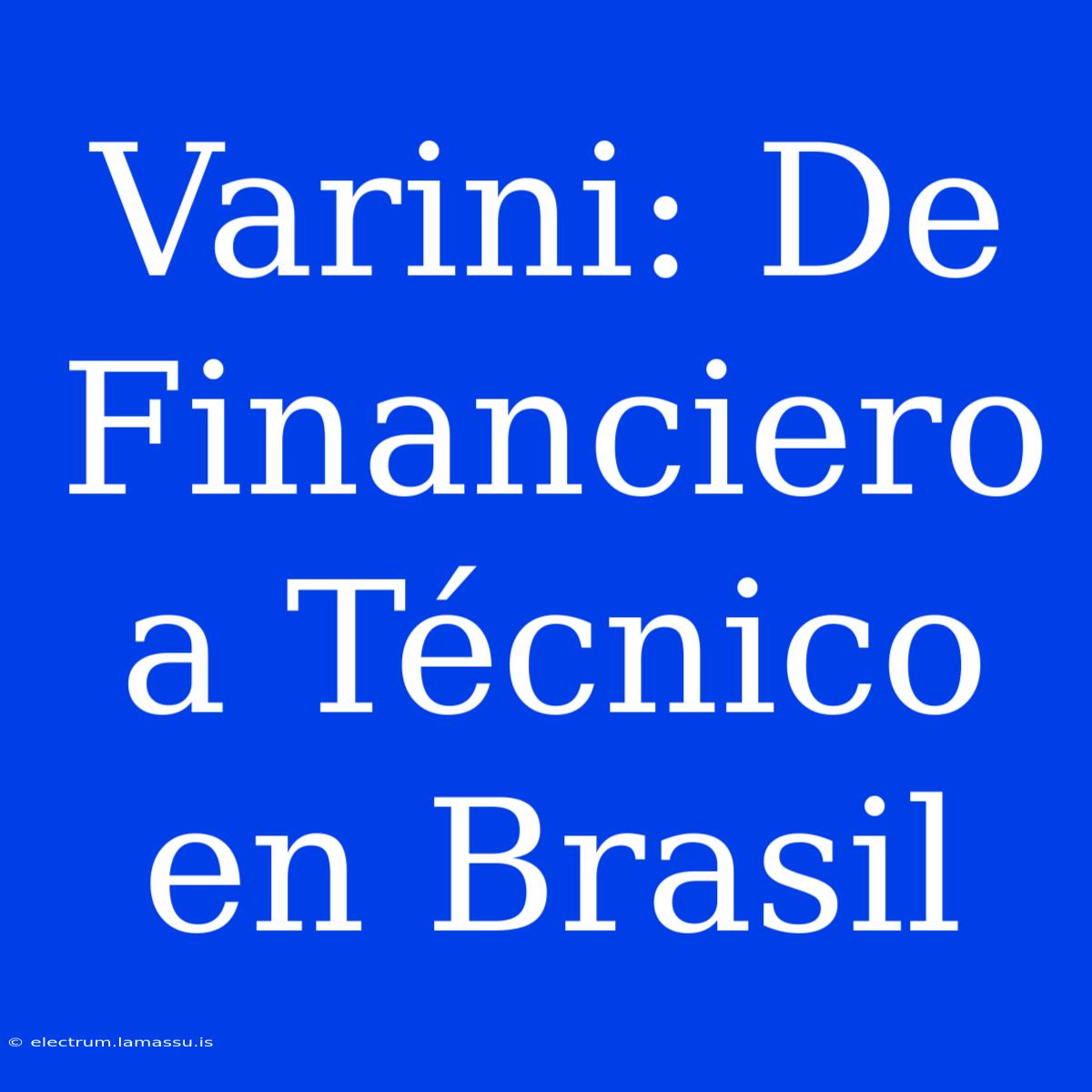 Varini: De Financiero A Técnico En Brasil