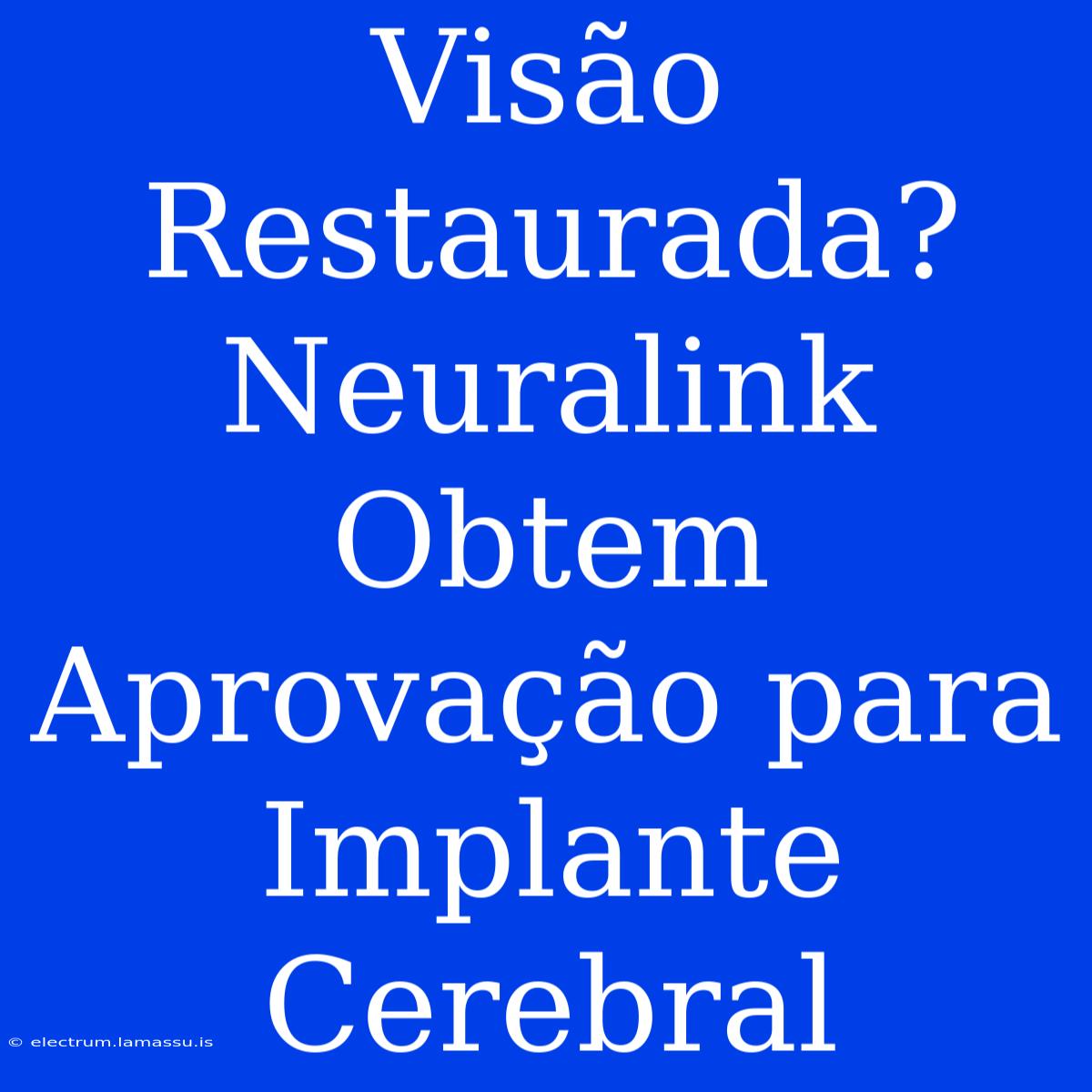 Visão Restaurada? Neuralink Obtem Aprovação Para Implante Cerebral