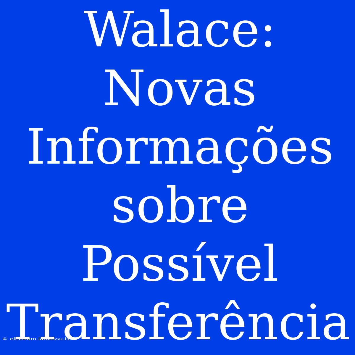 Walace: Novas Informações Sobre Possível Transferência