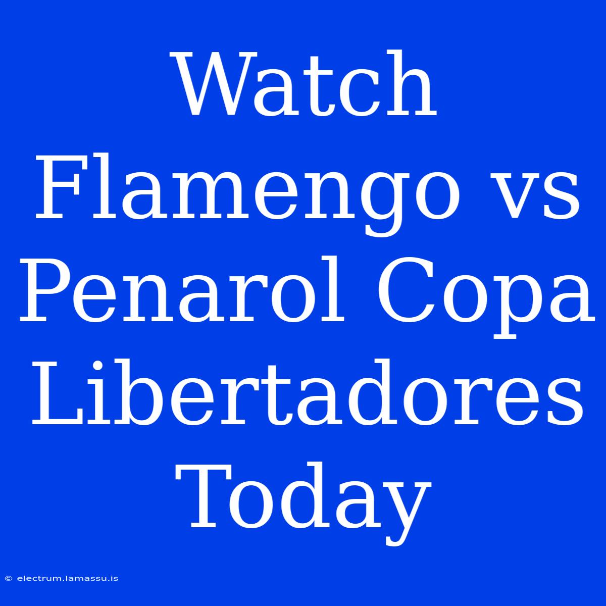 Watch Flamengo Vs Penarol Copa Libertadores Today