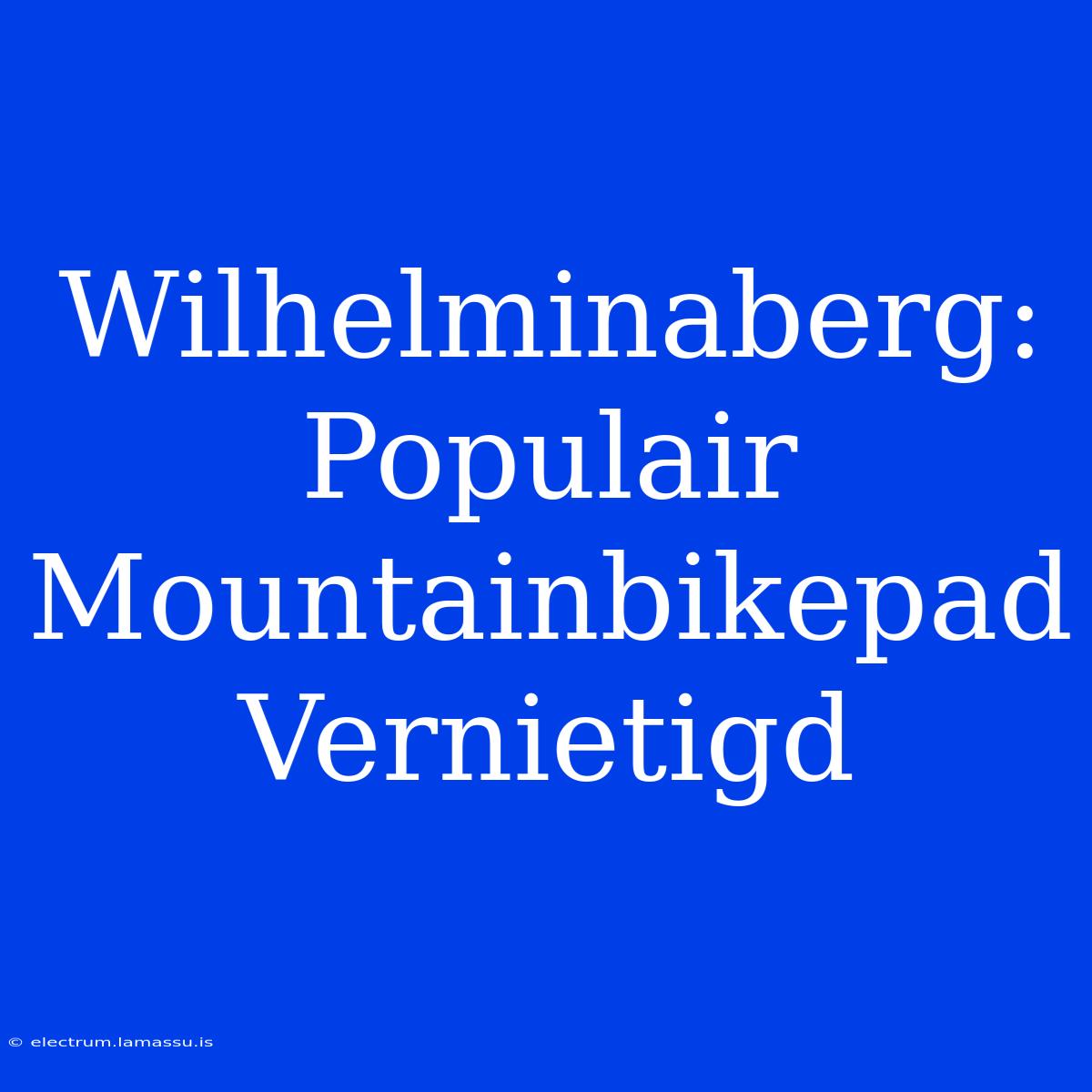 Wilhelminaberg: Populair Mountainbikepad Vernietigd