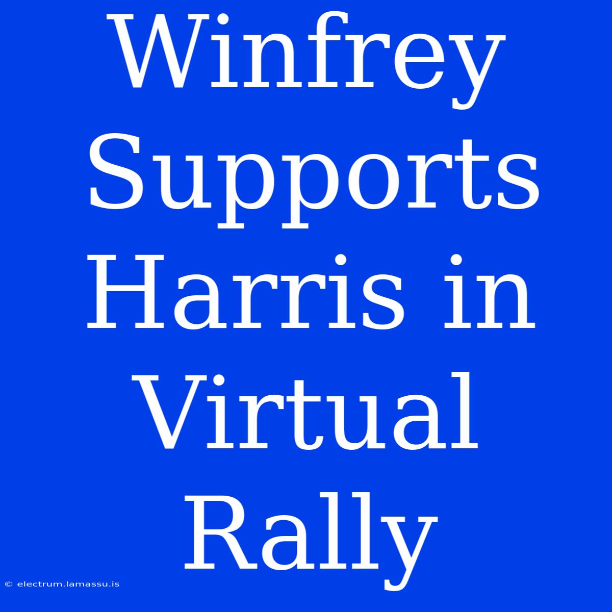 Winfrey Supports Harris In Virtual Rally