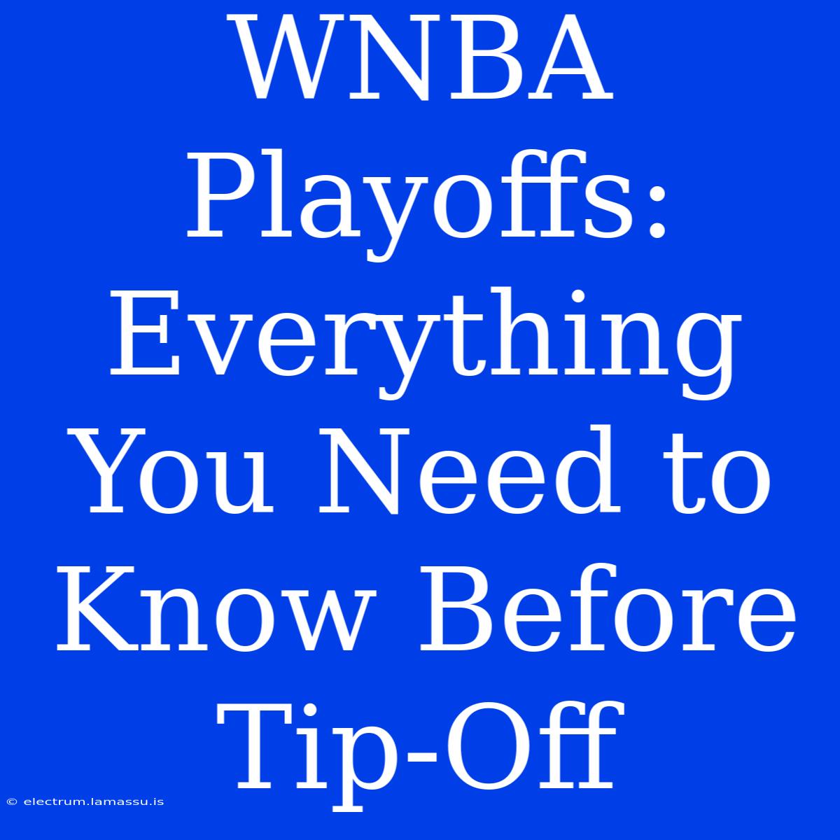 WNBA Playoffs: Everything You Need To Know Before Tip-Off