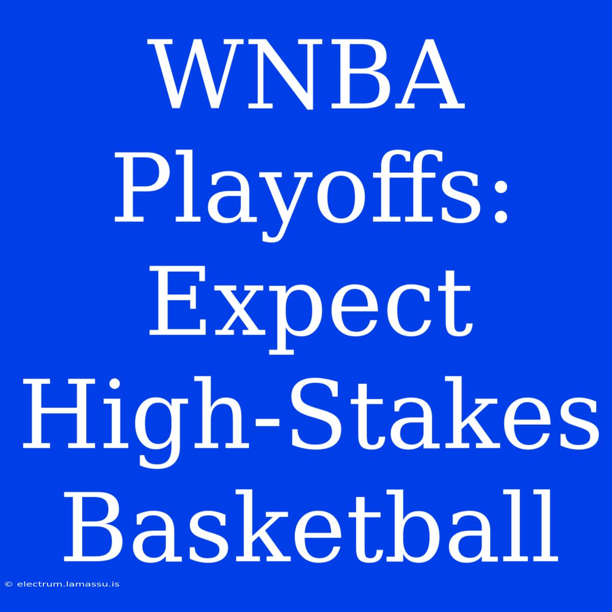 WNBA Playoffs:  Expect High-Stakes Basketball