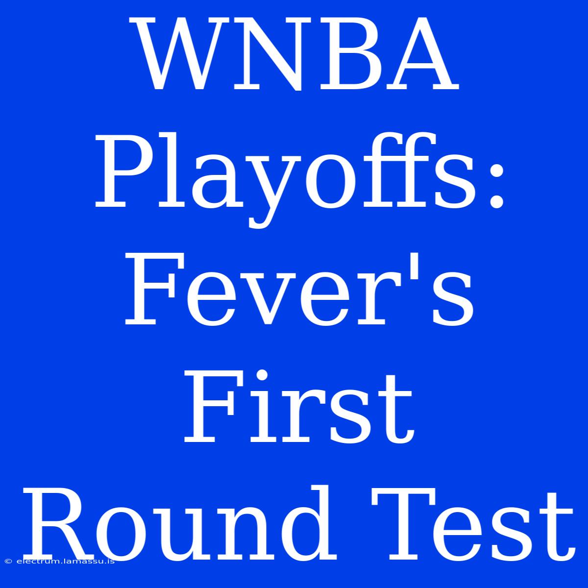 WNBA Playoffs: Fever's First Round Test