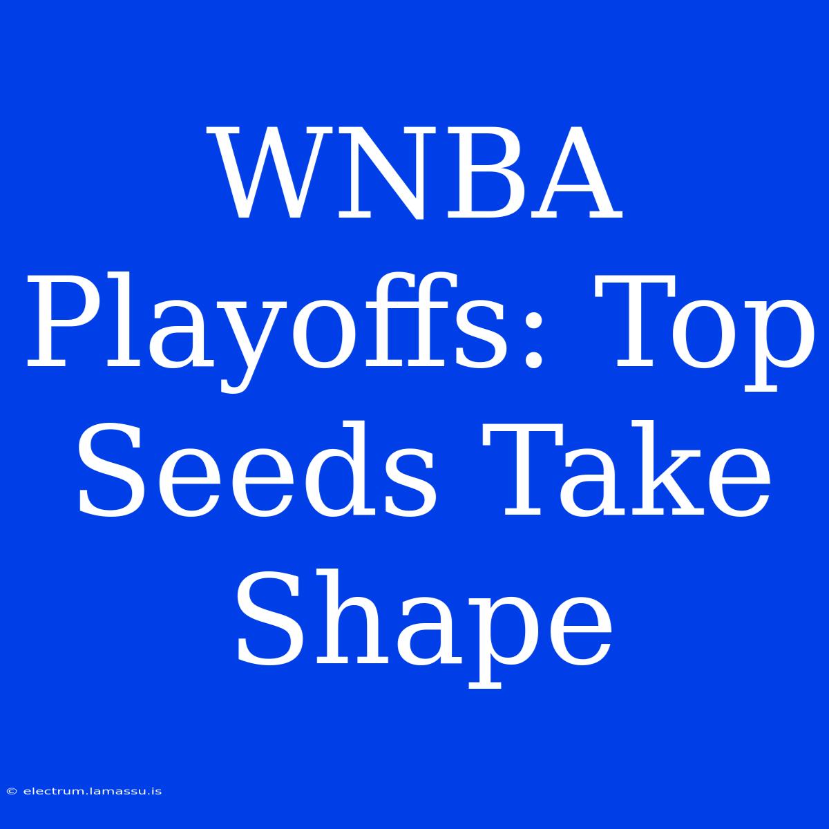 WNBA Playoffs: Top Seeds Take Shape