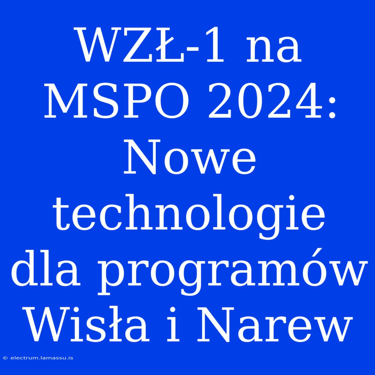 WZŁ-1 Na MSPO 2024: Nowe Technologie Dla Programów Wisła I Narew 