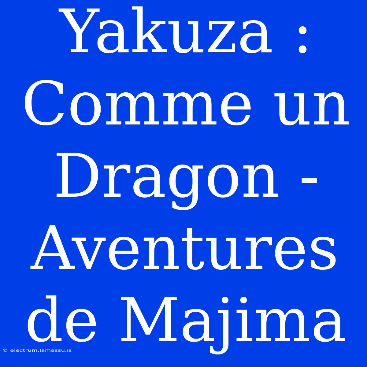 Yakuza : Comme Un Dragon - Aventures De Majima