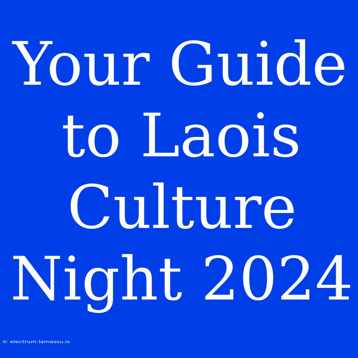 Your Guide To Laois Culture Night 2024