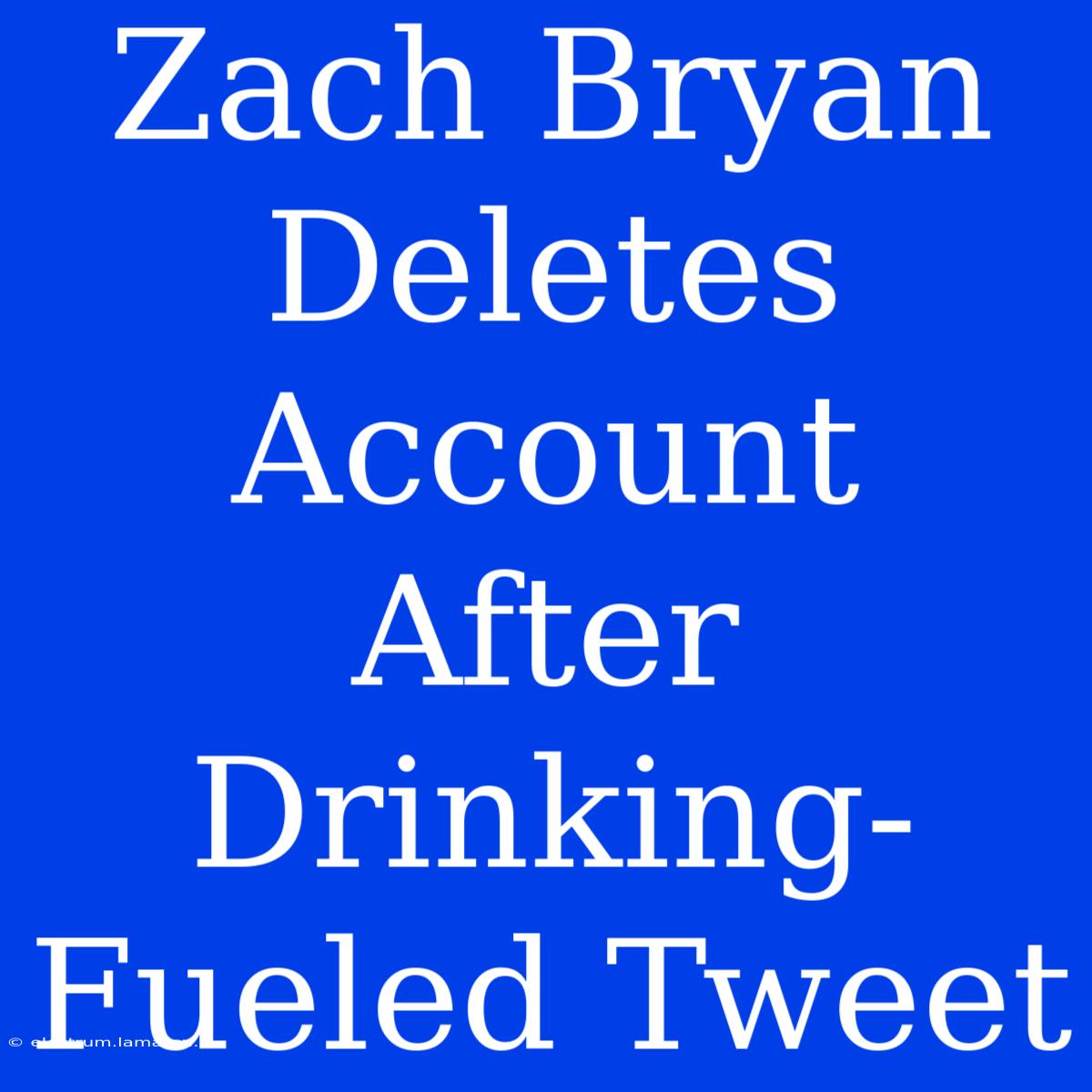 Zach Bryan Deletes Account After Drinking-Fueled Tweet