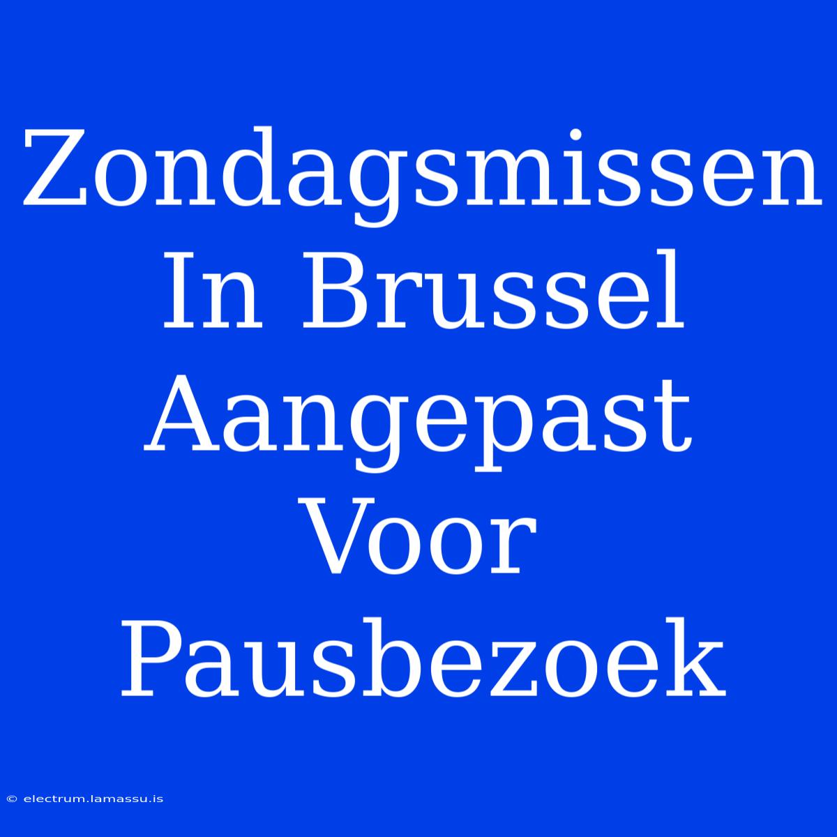 Zondagsmissen In Brussel Aangepast Voor Pausbezoek 